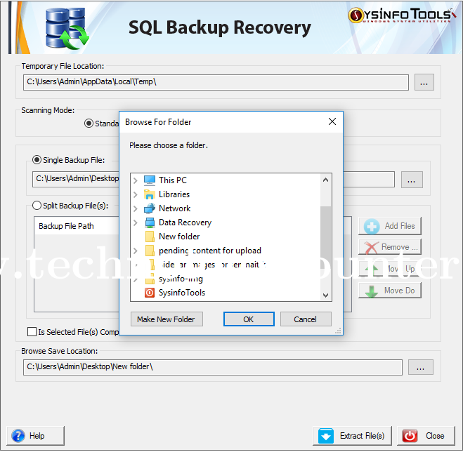 SysInfos SQL Backup Recovery Screenshots
